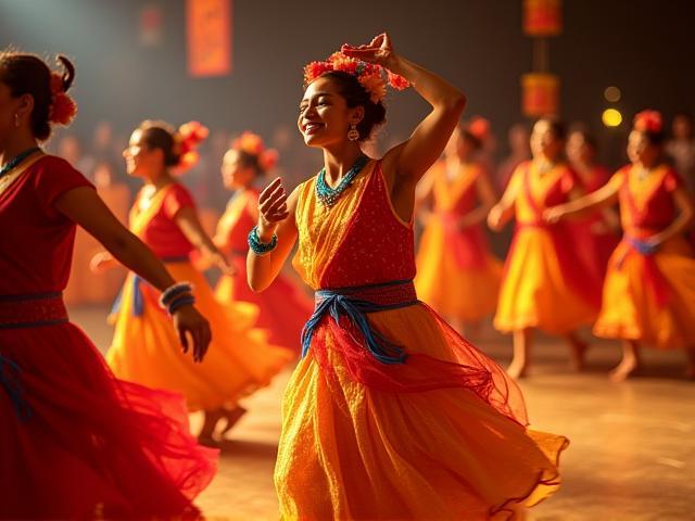 सांस्कृतिक नृत्य कार्यक्रम का जीवंत चित्र